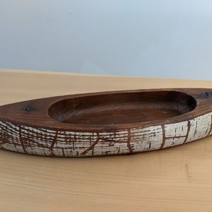 Rustic wooden canoe decoration